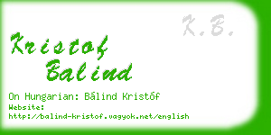 kristof balind business card
