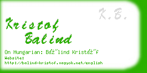 kristof balind business card